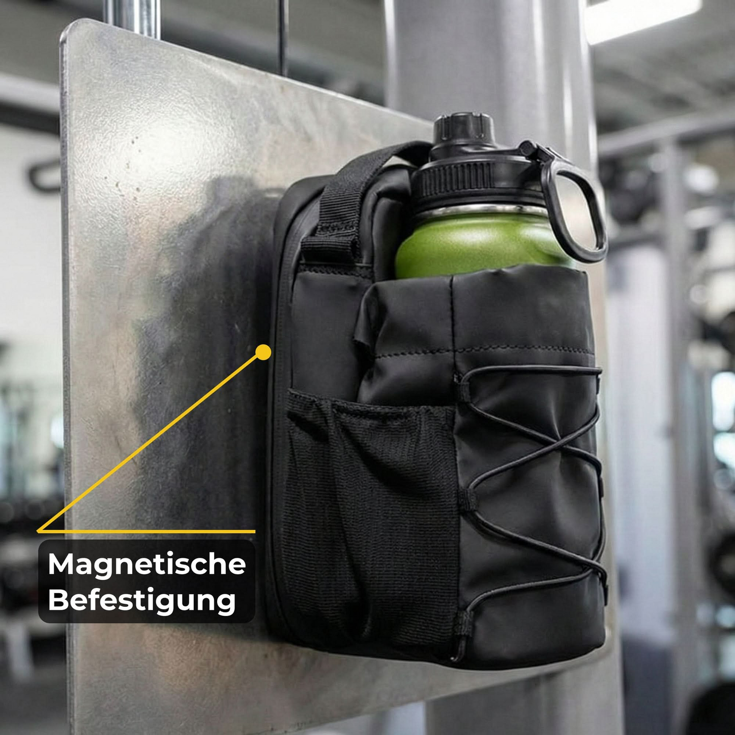 Kompakte Magnettasche für Flasche und Zubehör