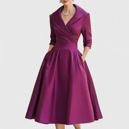 Robe midi élégante avec col croisé
