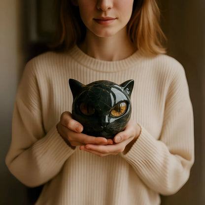 Sculpture Chat Noir en pierre