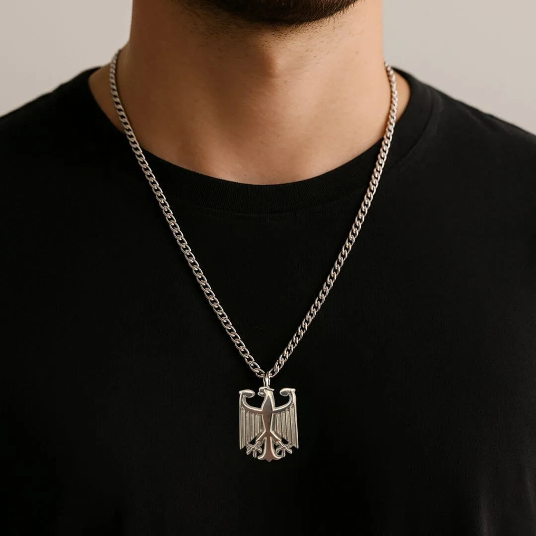 Edelstahlkette mit Adleranhänger