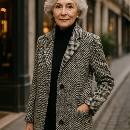 Manteau long femme en laine