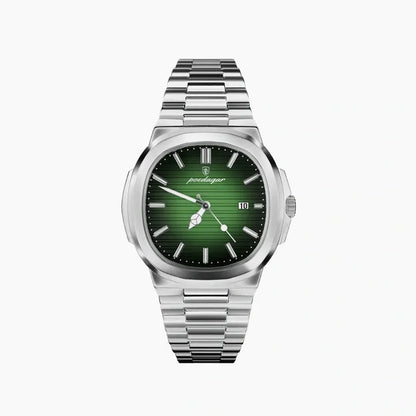 Edelstahl Armbanduhr mit grünem Zifferblatt – 41mm
