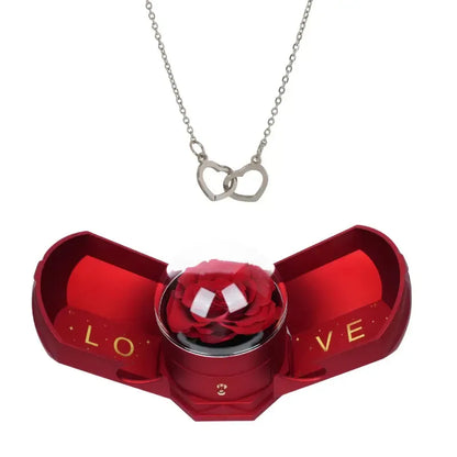 Coffret Rose Éternelle & Collier Gravé