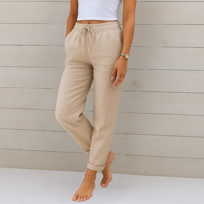 Pantalon en lin stretch respirant