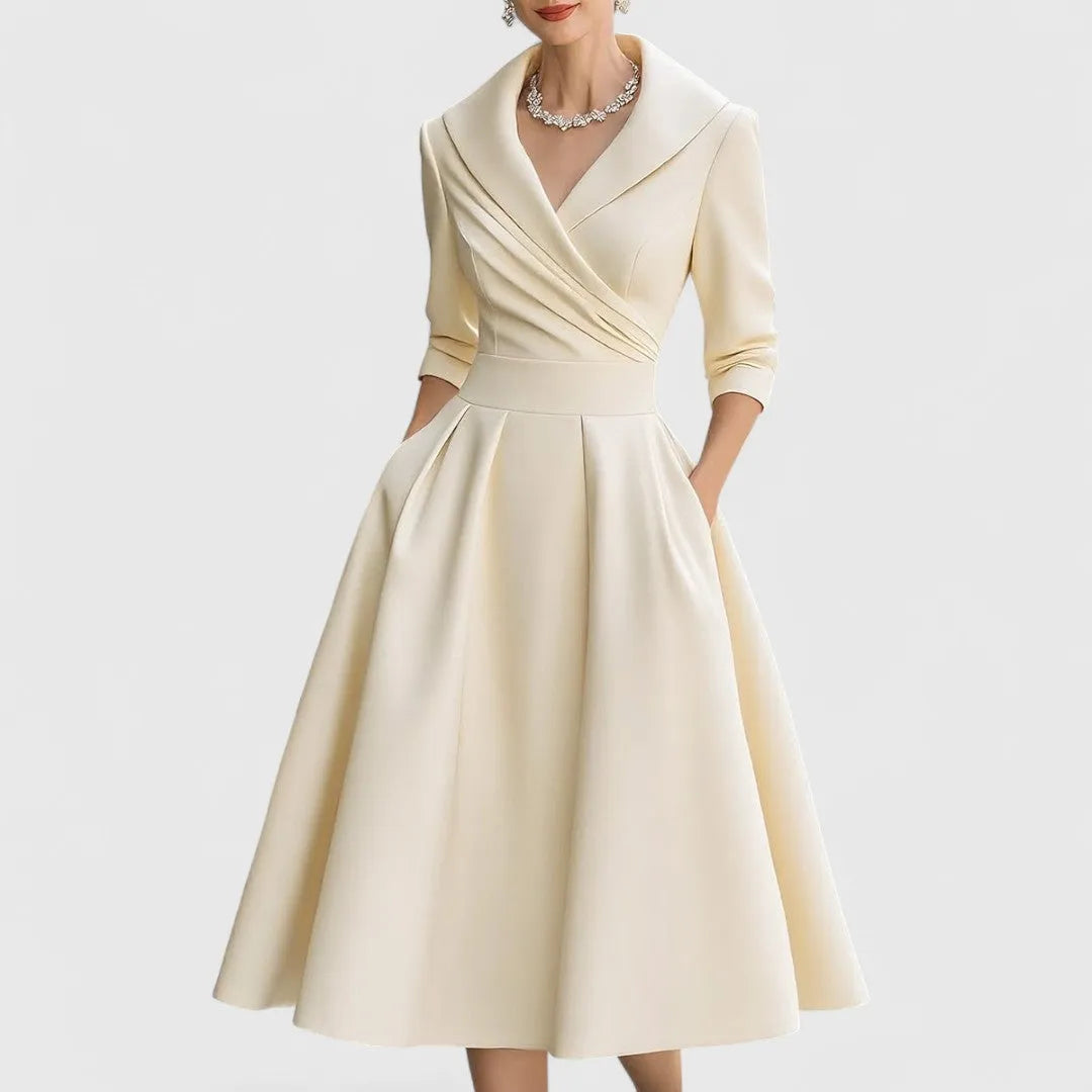 Robe midi élégante avec col croisé