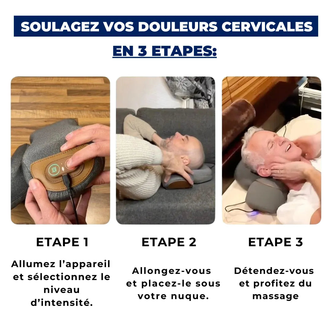 Coussin de massage cervical chauffant