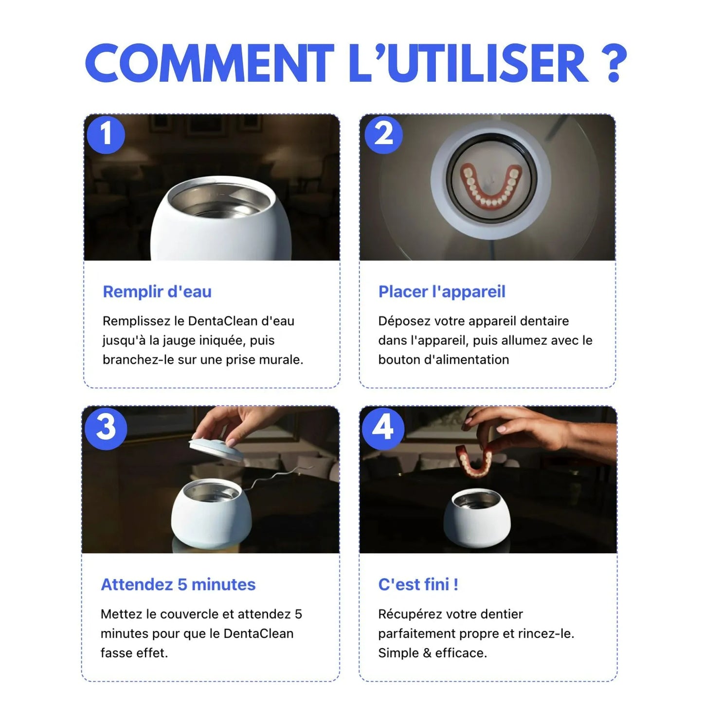 Nettoyeur à ultrasons pour appareils dentaires