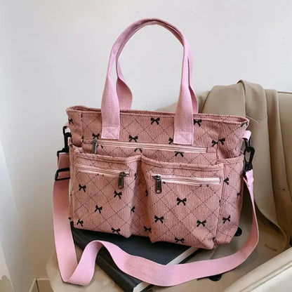 Sac cabas en velours côtelé