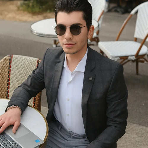 Chemise slim homme col italien