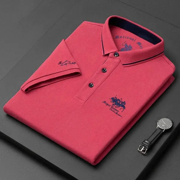 Polo homme élégant col contrasté