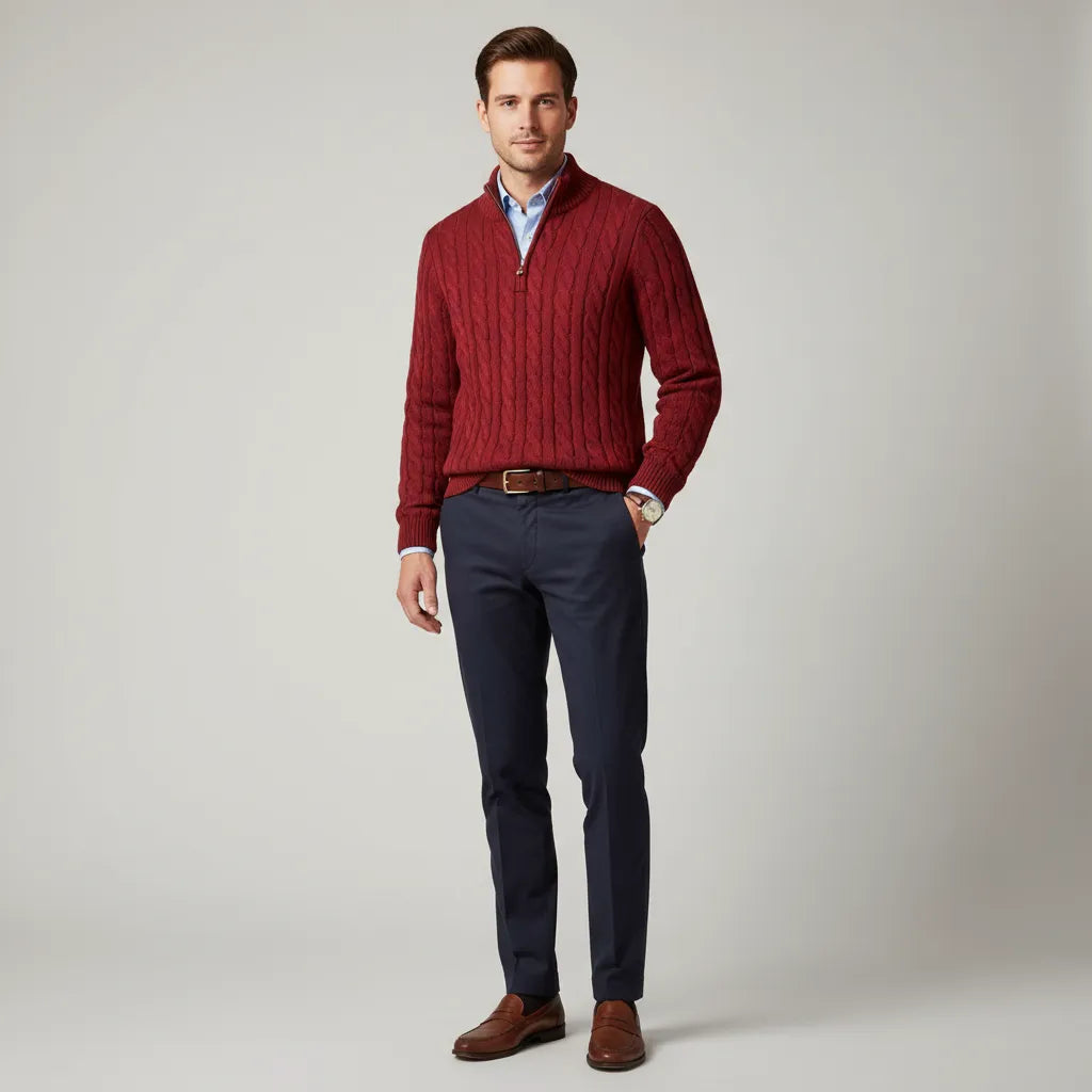 Pull en maille avec fermeture éclair