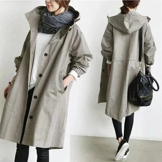 Trench-Coat Long Élégant Femme