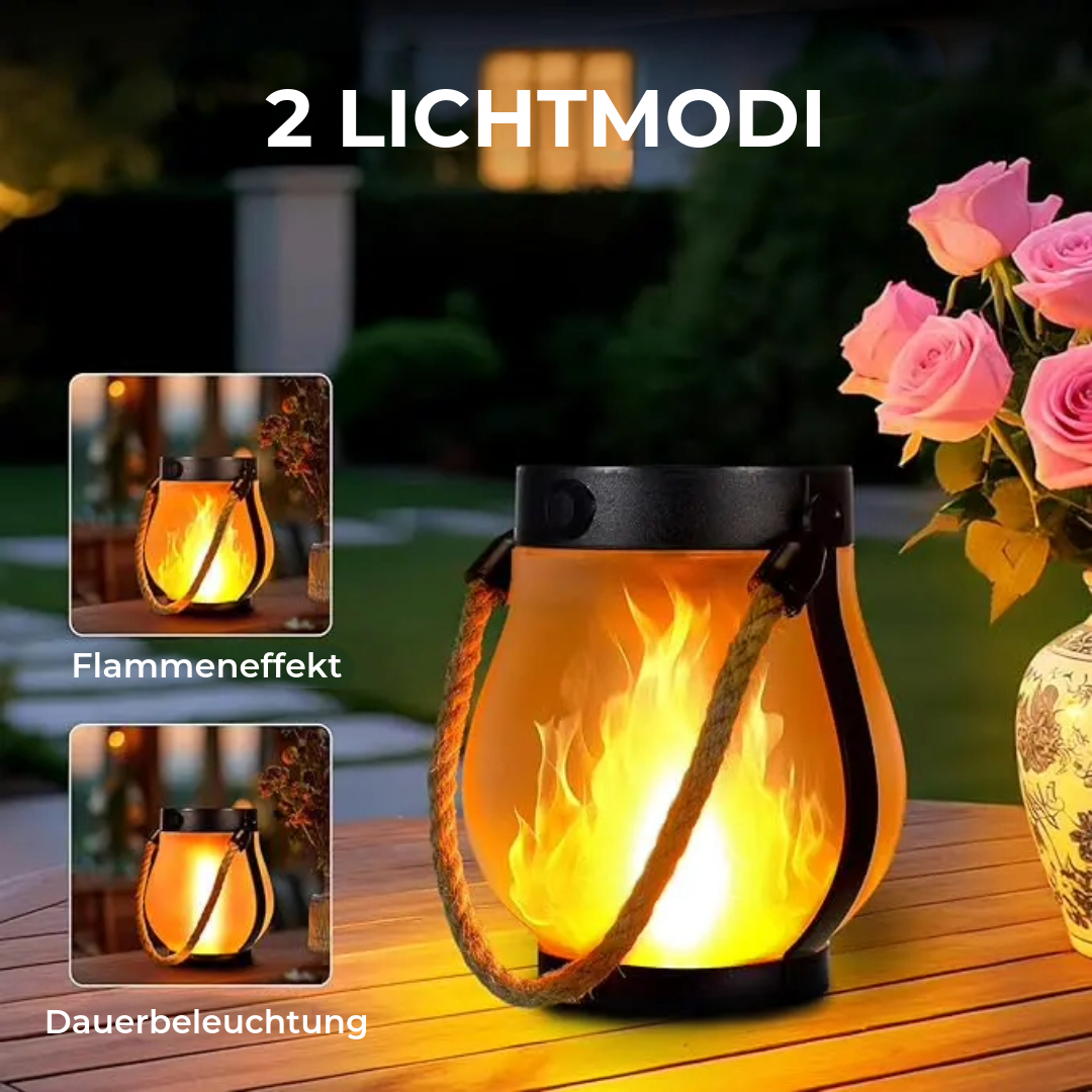 Lampe solaire à effet flamme