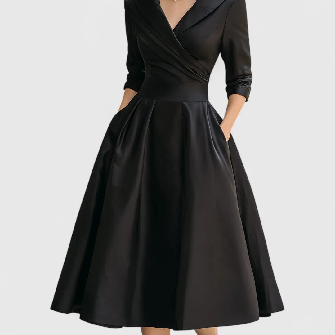Robe midi élégante avec col croisé