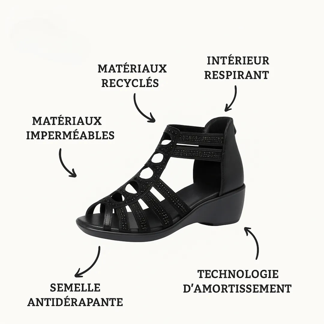 Sandales Confort à Petit Talon pour Femme