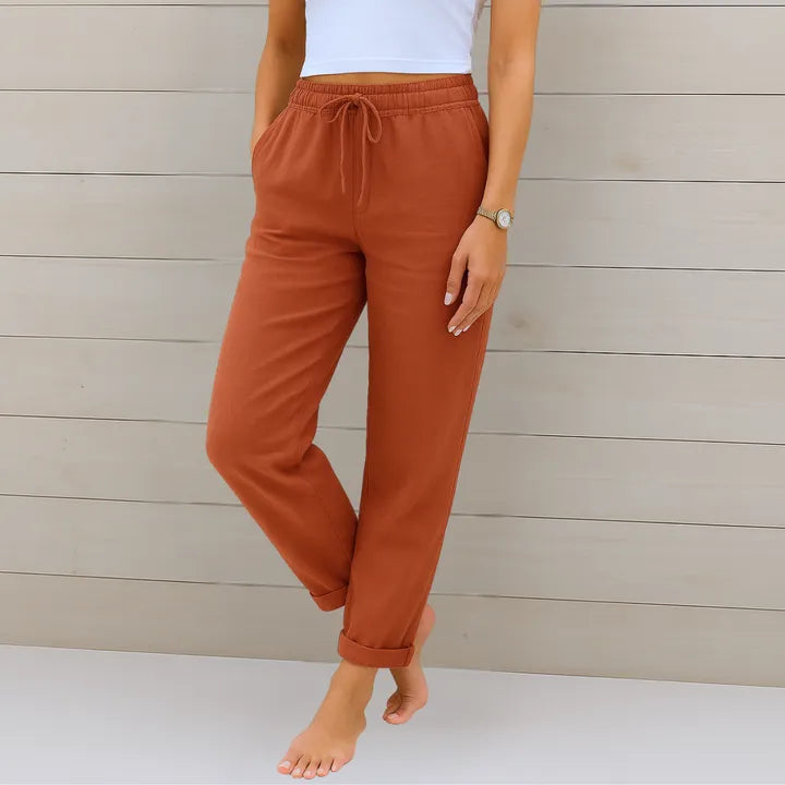 Pantalon en lin stretch respirant