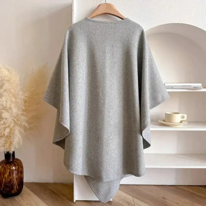 Long châle poncho femme