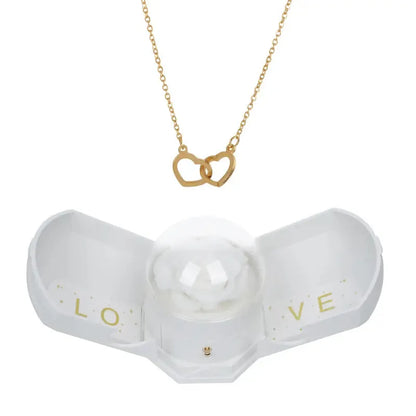 Coffret Rose Éternelle & Collier Gravé