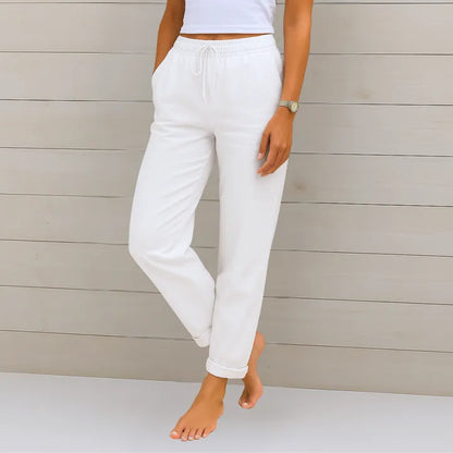 Pantalon en lin stretch respirant