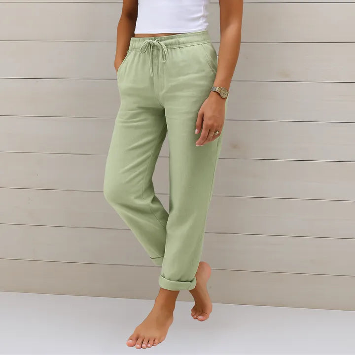 Pantalon en lin stretch respirant