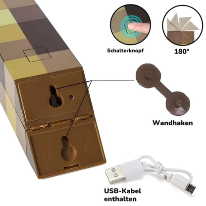 Lampe de poche aventure pixelisée lumineuse