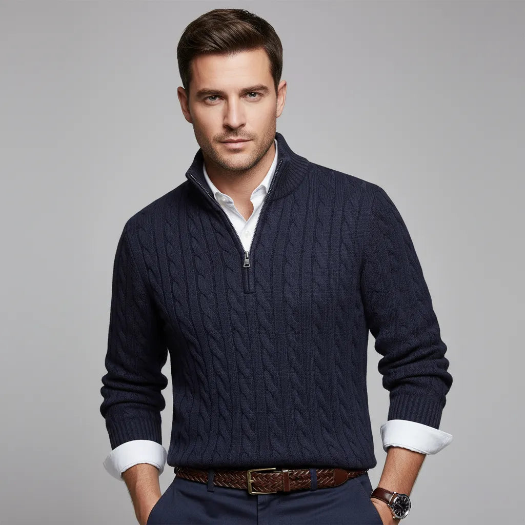 Pull en maille avec fermeture éclair