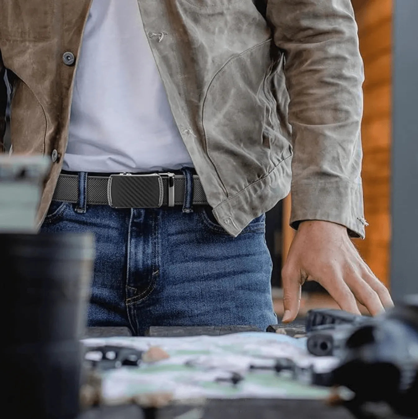 Eleganter Automatik-Gürtel aus Leder