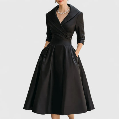 Robe midi élégante avec col croisé