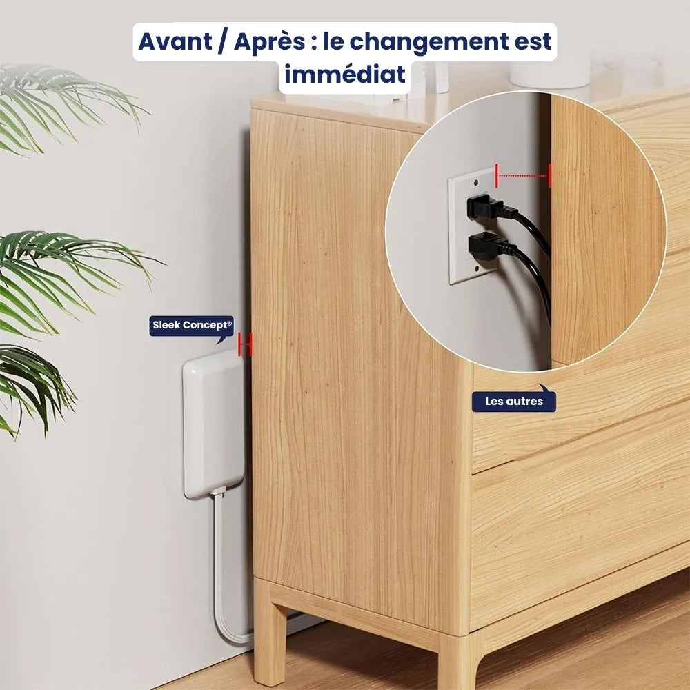 Multiprise Ultra-Fine avec Cache-Prise Intégré