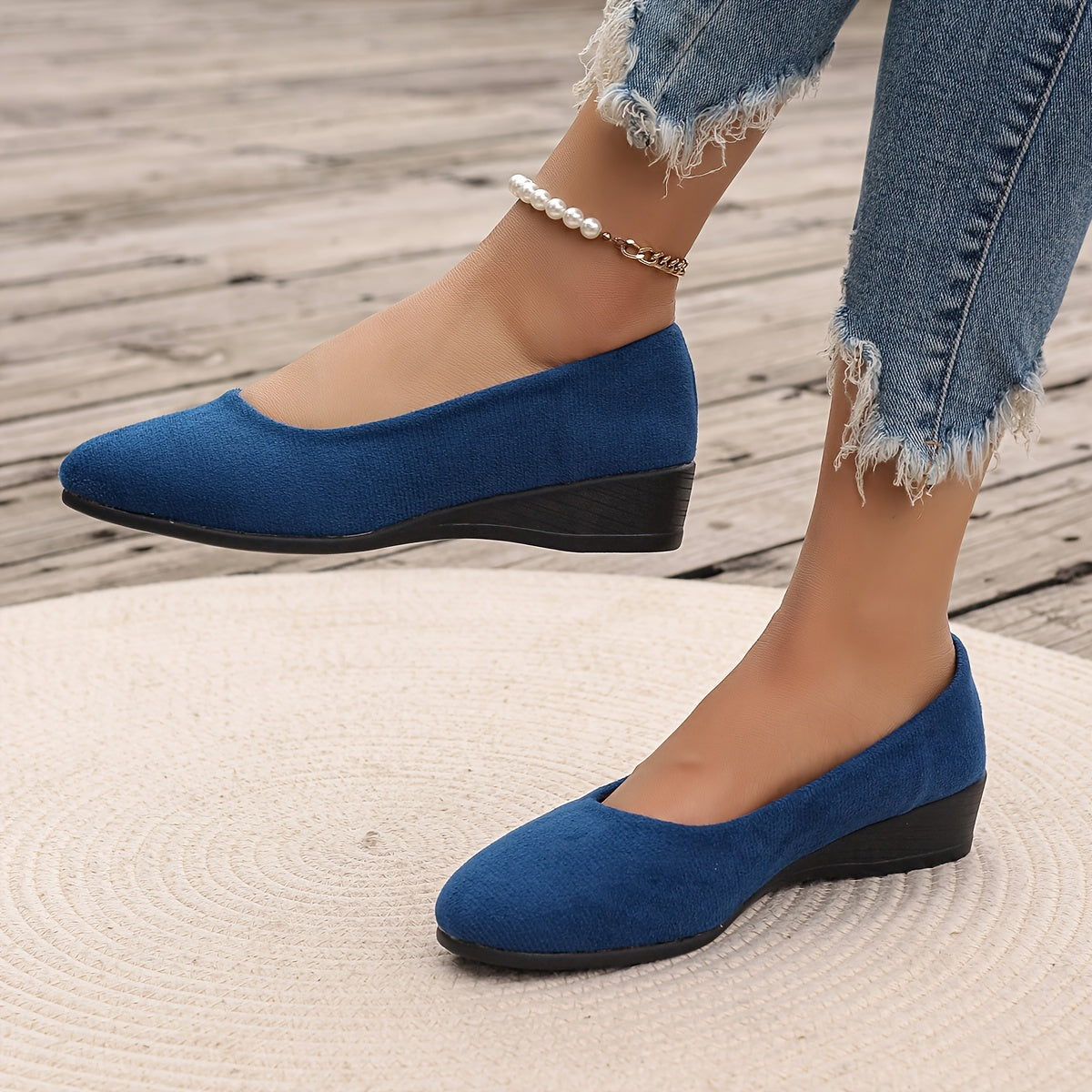 Ballerines confort à talon compensé