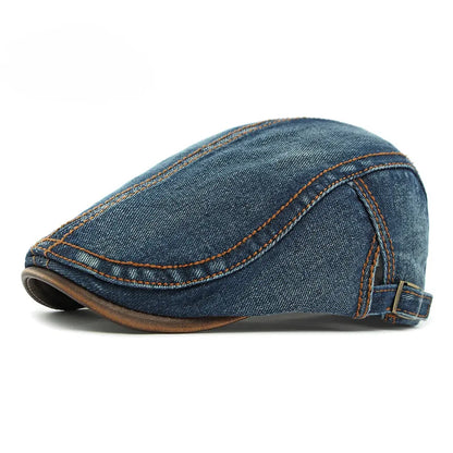 Casquette plate en denim homme