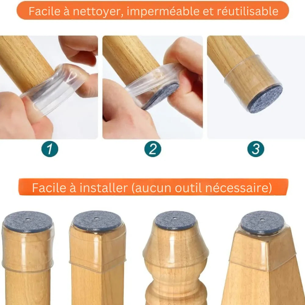 Protège-pieds en silicone pour chaises