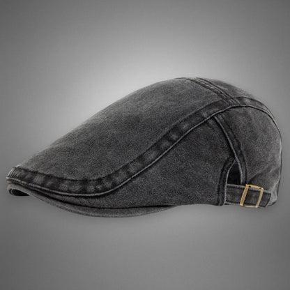 Béret plat homme en coton lavé