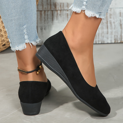Ballerines confort à talon compensé