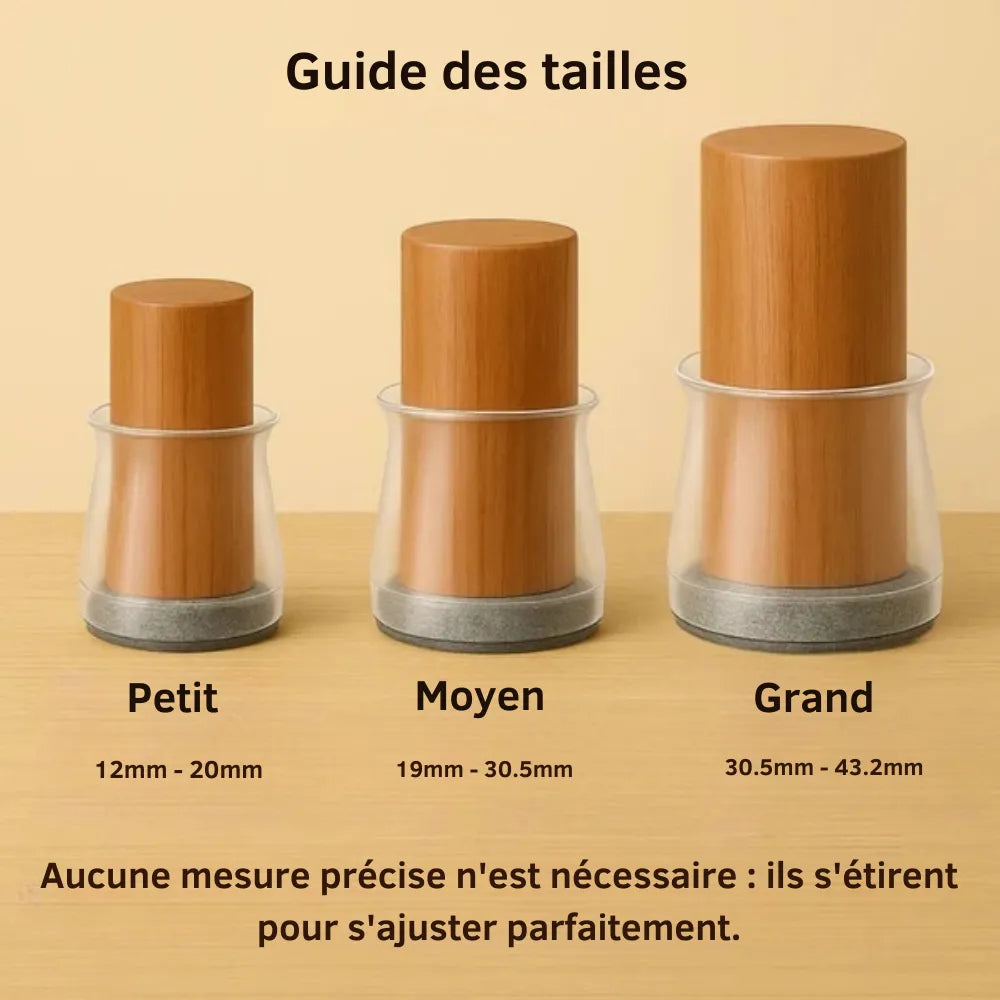 Protège-pieds en silicone pour chaises