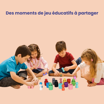 Lernspielzeug zum Sortieren von Farben aus Holz für Kinder