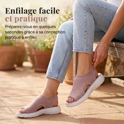 Bequeme Damen-Sandalen mit Keilabsatz aus atmungsaktivem Netzstoff