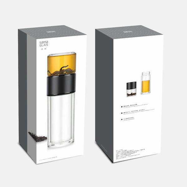 Transparent Tea Bottle Nomad - Black (238 ml)