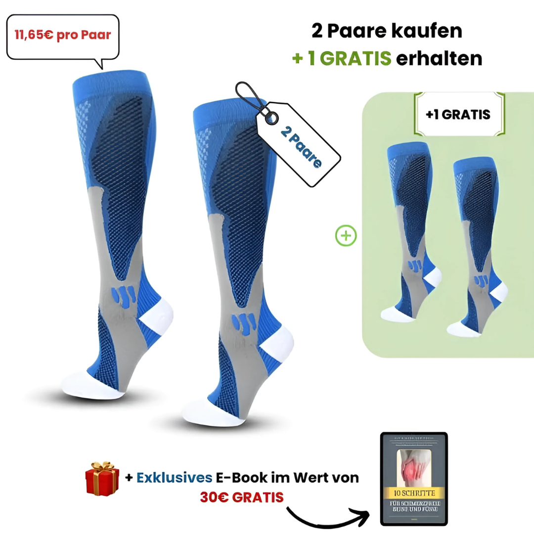 Kompressionssocken mit 3-Zonen-Stütze