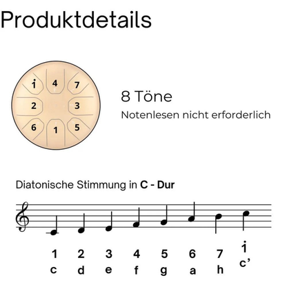 Zungentrommel aus Stahl - Handgefertigt in C-Dur