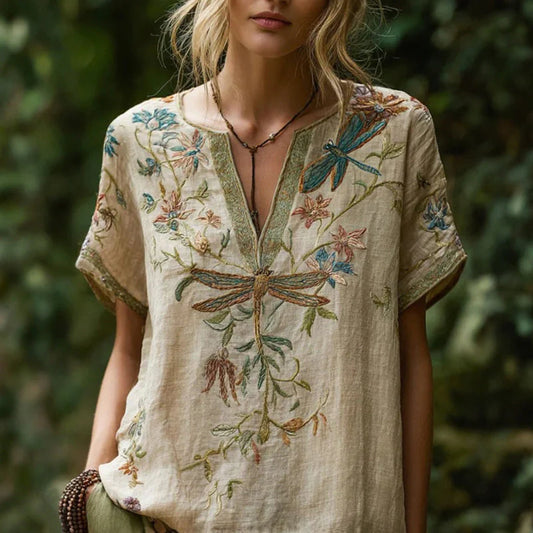 Bluse mit Vintage-Blumendruck