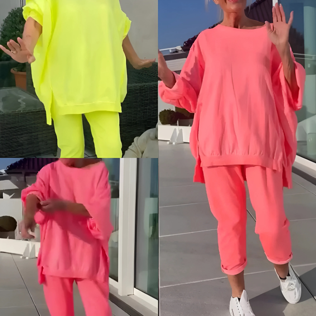 Loungewear-Set Damen - Pullover & verkürzte Hose