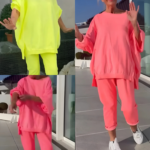 Loungewear-Set Damen - Pullover & verkürzte Hose