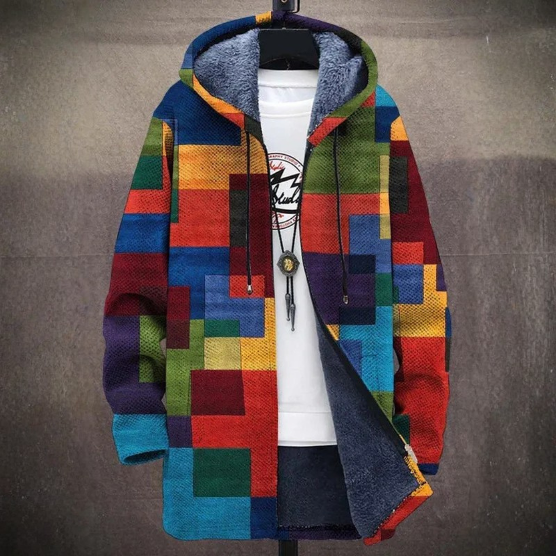 Patchwork-Kapuzenjacke für Damen