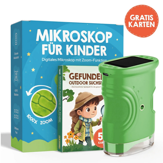 Abenteuer-Mikroskop für Kinder mit Lernkarten