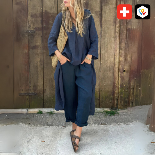 Flüssiges zweiteiliges Ensemble Sommer