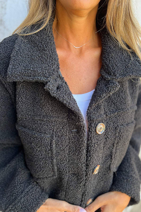 Madeleine™ - Warme Teddyjacke mit eleganten Knöpfen