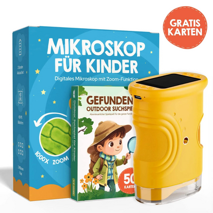 Abenteuer-Mikroskop für Kinder mit Lernkarten
