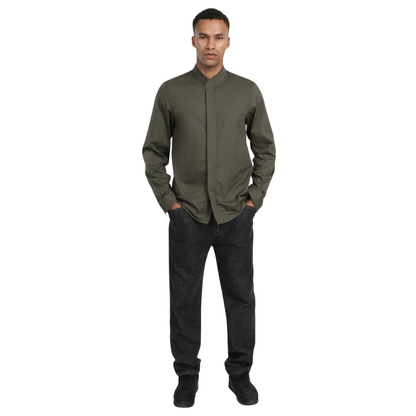 Hemd mit Origami-Kragen aus Popeline