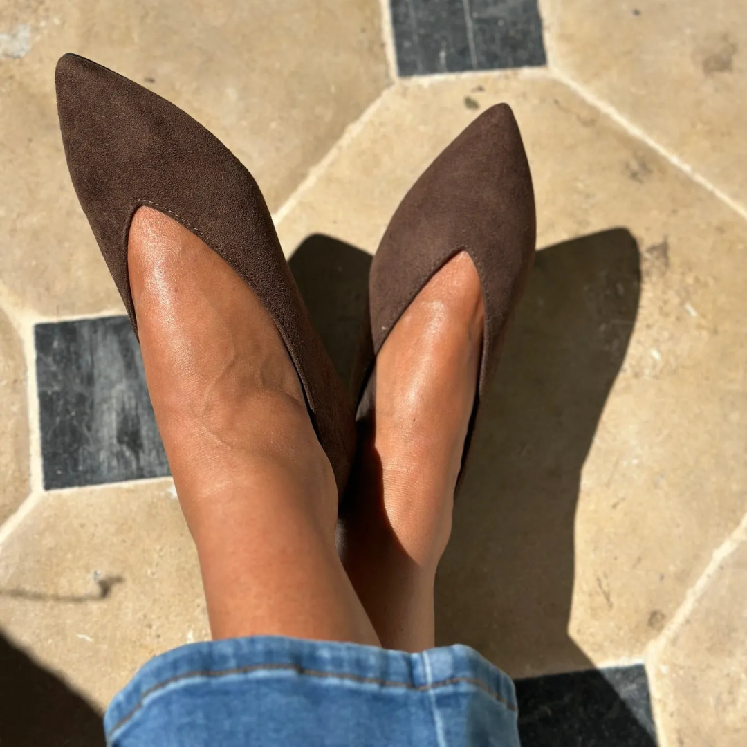 Elegante Wildlederballerinas